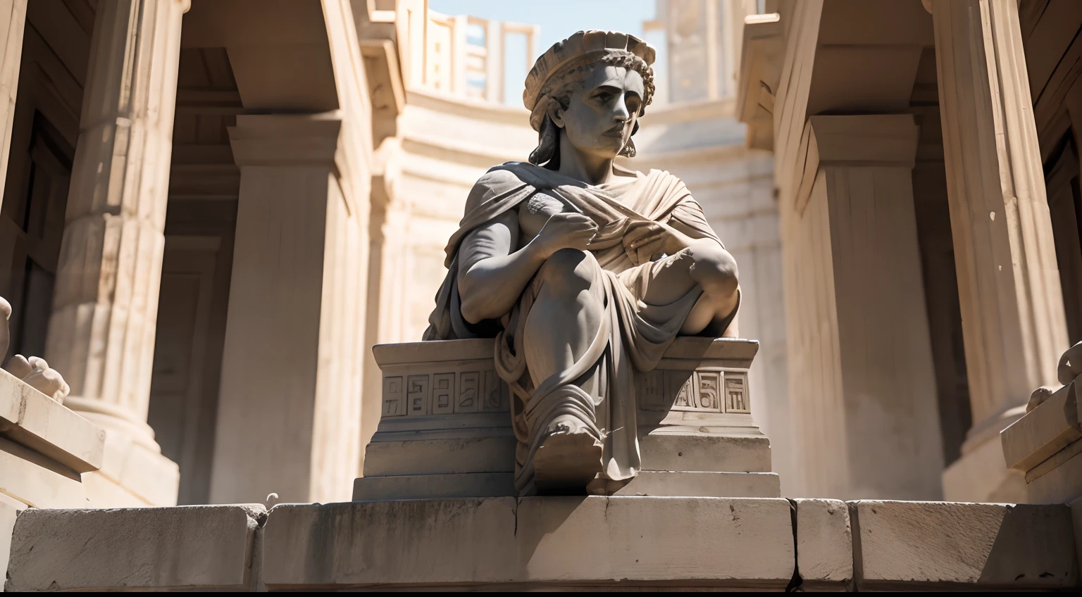 Statue of the great philosopher Niccolò Machiavelli, pensativo e imponente