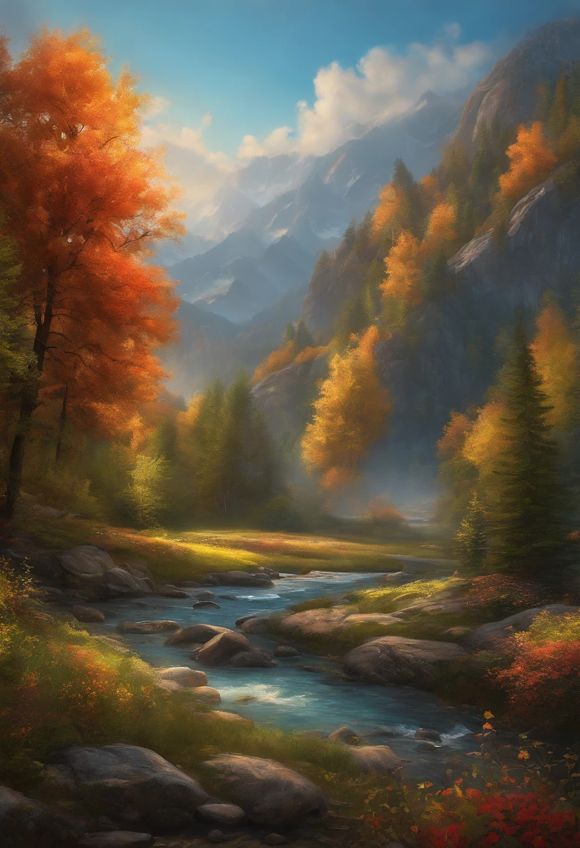 High quality, highly detailed CG unity 8k wallpaper beautiful landscape oil painting