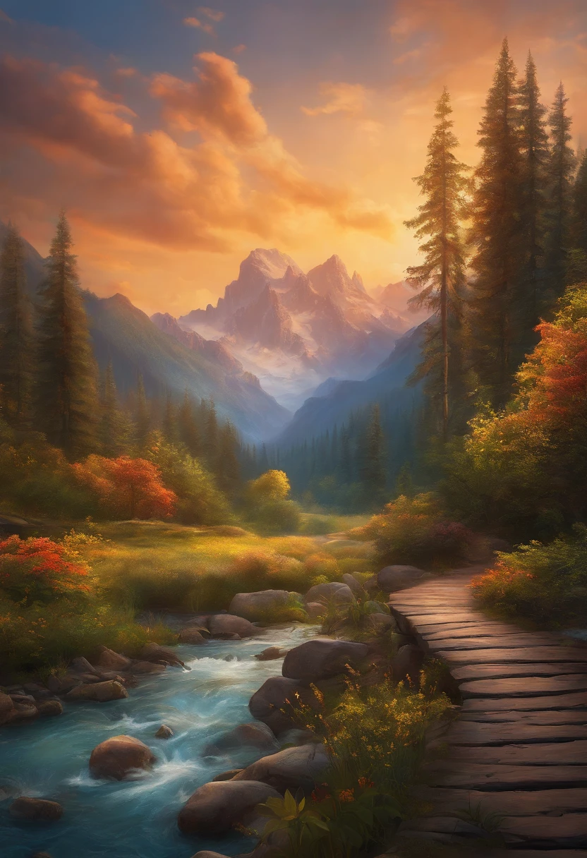 High quality, highly detailed CG unity 8k wallpaper beautiful landscape oil painting