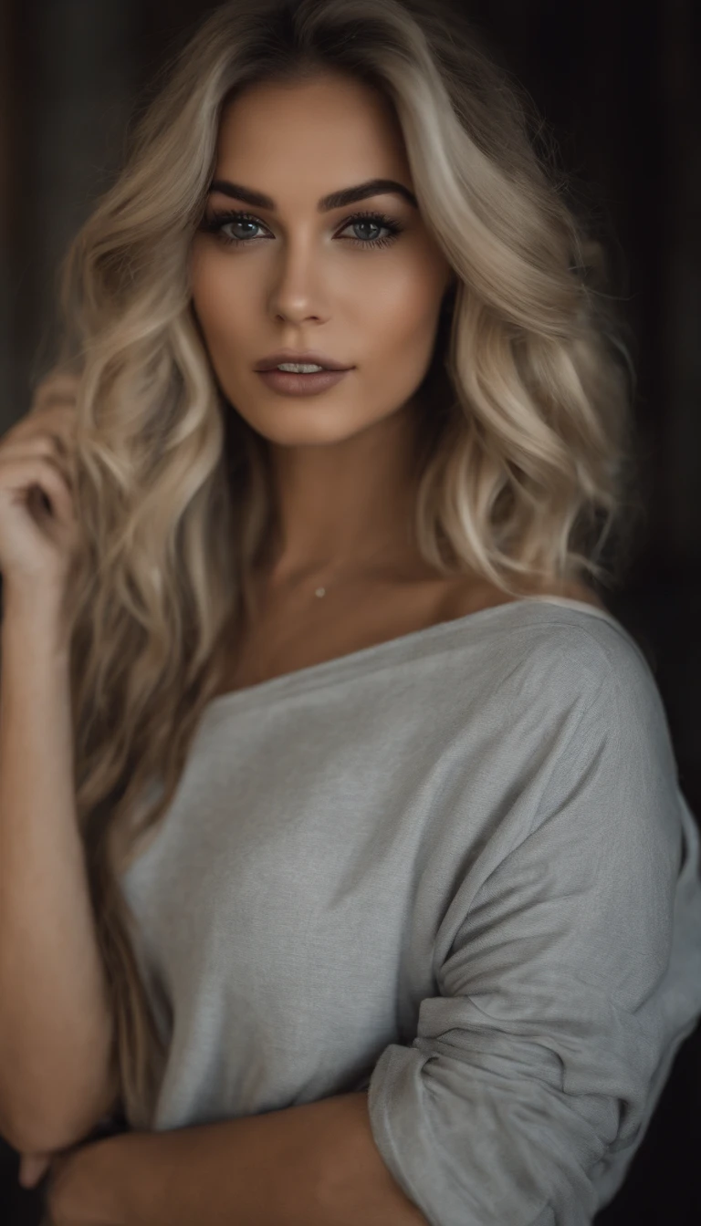 Arafed woman with matching tank top and panties, longs cheveux blonds, fille sexy aux yeux bleus, Portrait Sophie Mudd, cheveux blonds et grands yeux, selfie of a young woman, Yeux de chambre, Violet Myers, sans maquillage, maquillage naturel, looking straight at camera, Visage avec Artgram, Maquillage subtil, Superbe photo du corps entier, dans la chambre, clivage, gros seins, Portrait Maddy Burciaga, Realstic