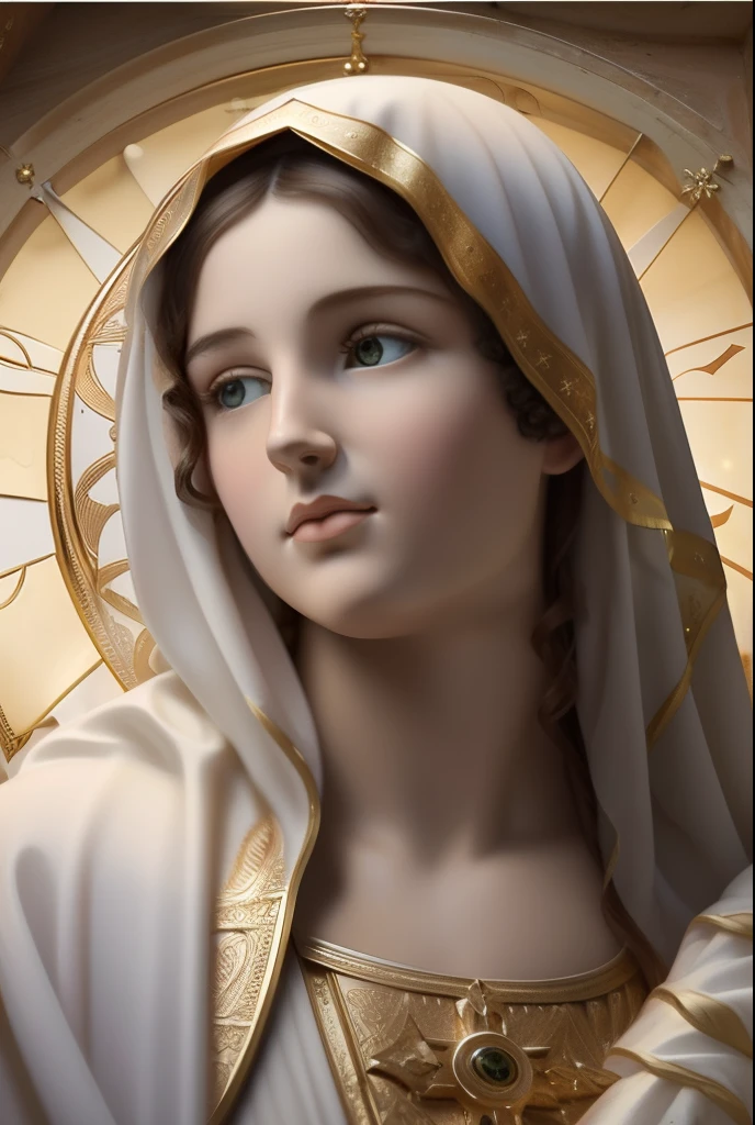 (((Blessed Virgin Mary of Mount Carmel))) Luminoso, en estilo similar al del artista WILLIAM ADOLPHE BOUGUEREAU, obra maestra, (La mejor calidad: 1.2), (super fine: 1.2), illustration, (extremadamente delicado y hermoso: 1.2), movie angle, flotante, (Hermoso ojo de detalle: 1.1), (detalle luz: 1.1), Movie Lights, Cielo delicado, ojos azules, (Cola de caballo alta: 1.1), capa, ojuelos, cielo estrellado, (light particles: 1.1) dibujo, flor. (obra maestra), (La mejor calidad), (fotorrealista:1.3), 8k, Textura detallada de la piel, Textura detallada de la tela, hermosa cara detallada, Detalles intrincados, ultra detallado (cuerpo de cuerpo entero:1.2)