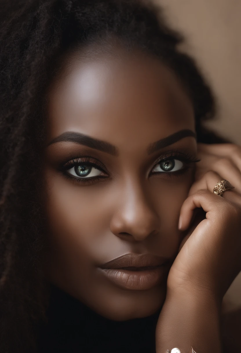Femme africaine, fille sexy aux yeux bruns, ultra realist, Meticulously detailed, Portrait jasmin grant, cheveux bruns et noir et grands yeux, selfie of a young woman, Yeux de chambre, sans maquillage, maquillage naturel, looking straight at camera, Visage avec Artgram, Maquillage subtil, Superbe photo du corps entier, Avec une formes guitarre