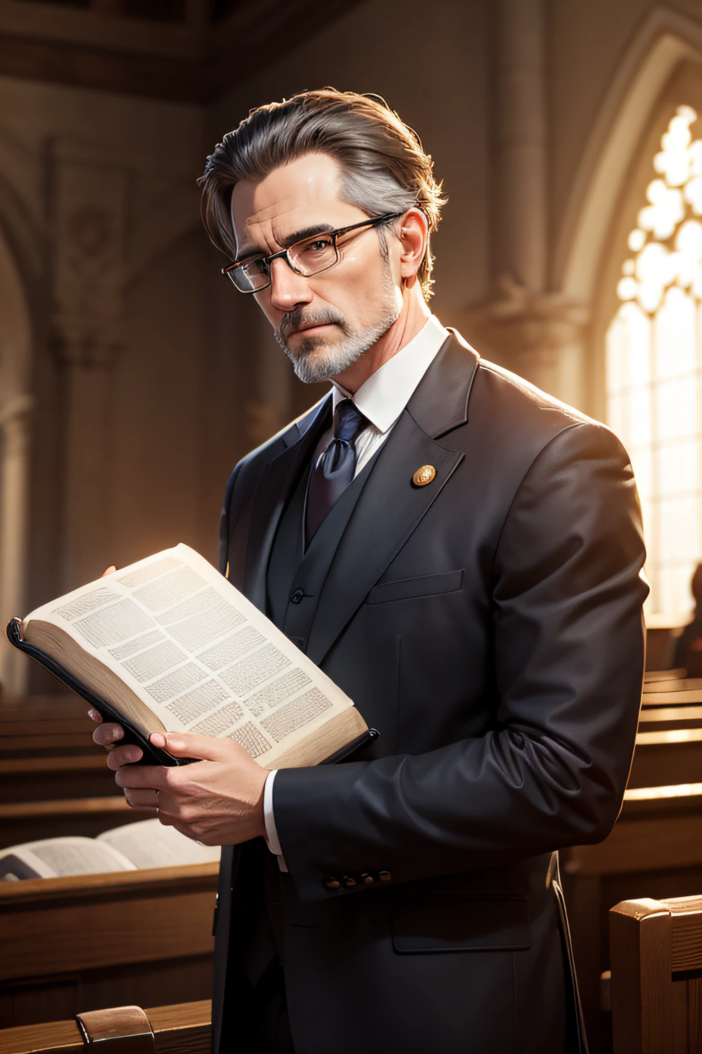 The Pastor Holding a Bible