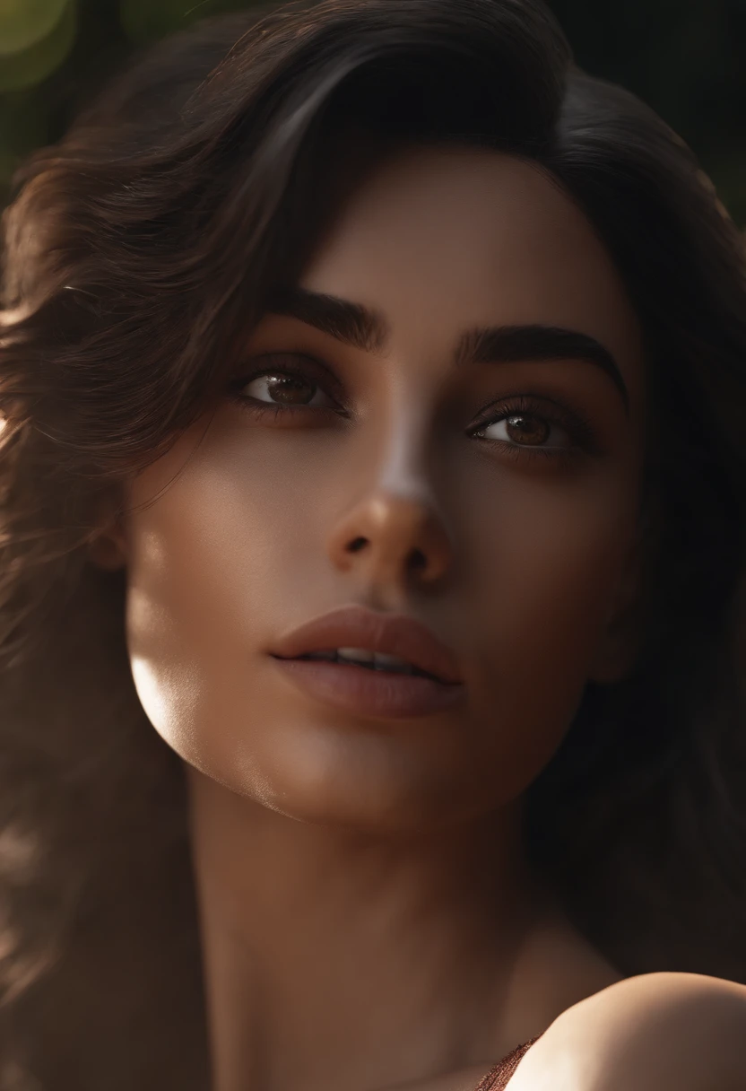 (pixer style) (masterpiece:1.2) (Bokeh) (top-quality) (detailedskin) (detailed texture) (8K) (Claymation) (cinematic lightening) (foco nítido) (A dark-haired) (de pele branca) (Brown eye) (female pervert)