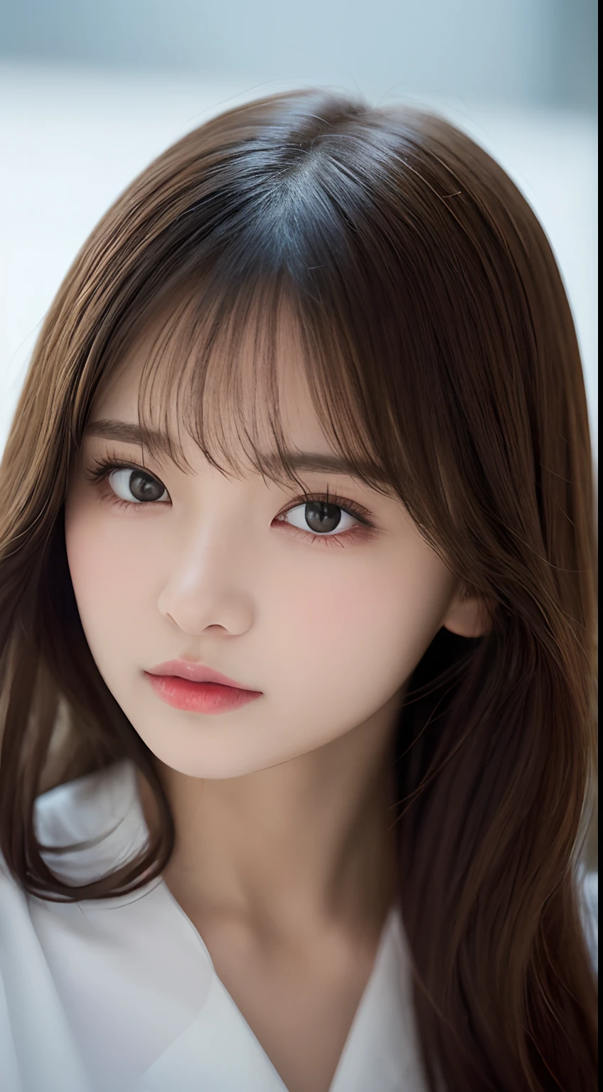 finely detail, hight resolution, hightquality、Perfect dynamic composition, Beautiful detailed eyes, Medium Hair, small tits、Natural Color Lip,Kamimei、Shibuya、20 years girl、1 persons、Transparent skin、Glowing hair、masutepiece, Best Quality, Illustration, Ultra-detailed, finely detail, hight resolution, 8K、The correct state of the human body、Crouch down、pretty pose,dishevled hair,beauty legs,Perfect beautiful face,KPOP Idol Face