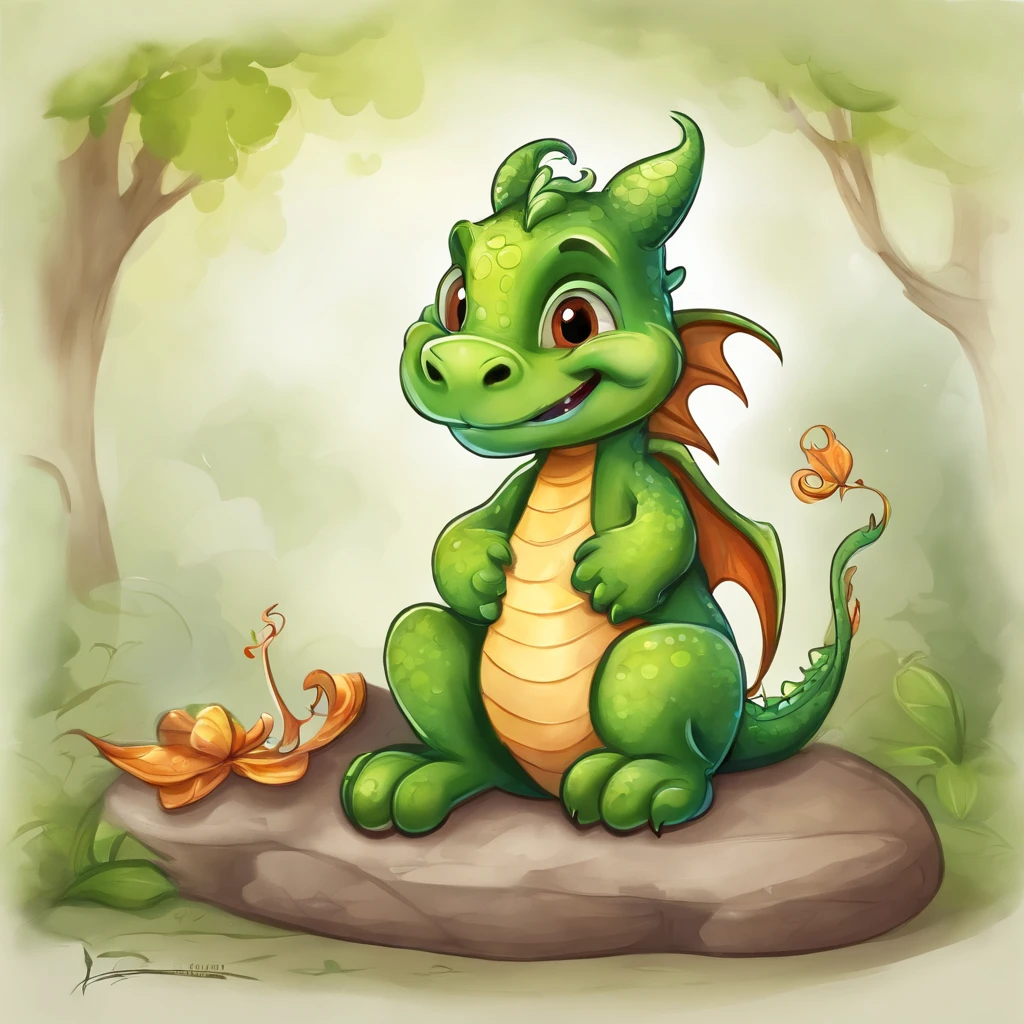 (cute little European Dragon:1.5),character design, sticker design, (cartoon:1.3),(chibi:1.2),(pixar style:1.2),(cute expression:1.1),(big eyes:1.1),(watercolor:1.1),(separated from white background:1.1)