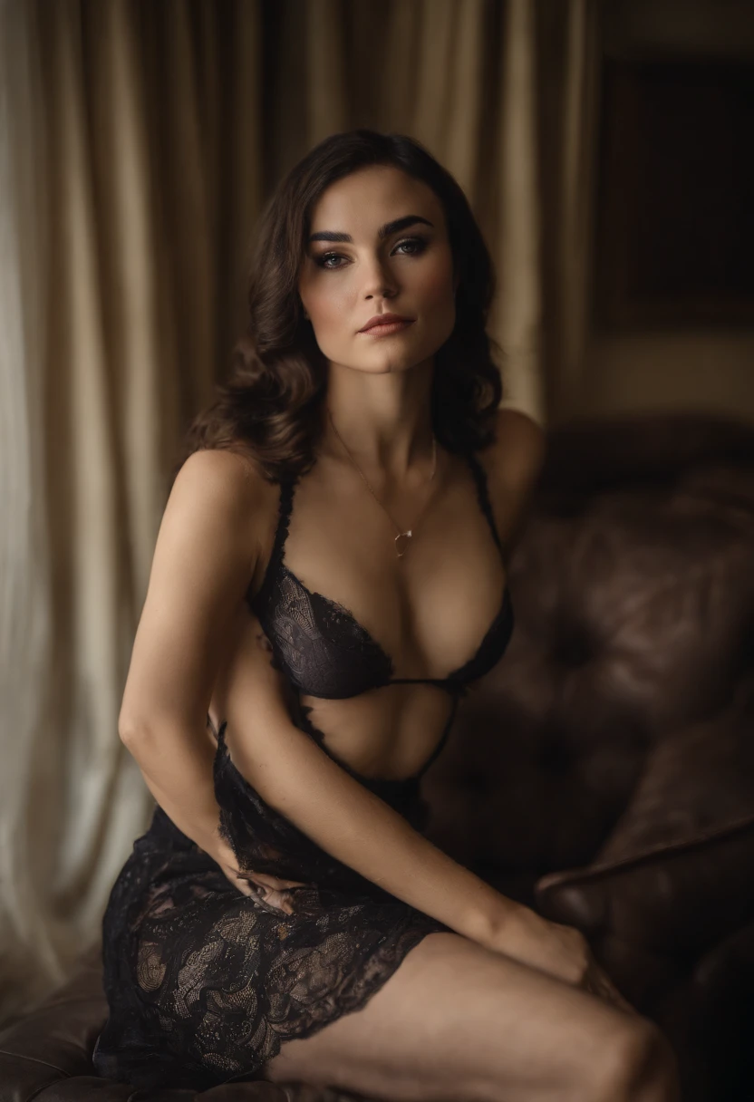 Sasha Grey sitting at a couch and crossed her legs, (siliconed boobs, barefooted and wearing comfy lingerie), showing her legs and feet, polished nails, (professional photography), (best quality:1.5), (shredded and cropped purple hair), (blushed cheek, eyeliner, brown eyeliner and shadow), (clear eyes), textured skin, [hyper realistic],  face close, 80mm, soft focus , film grain:1.2