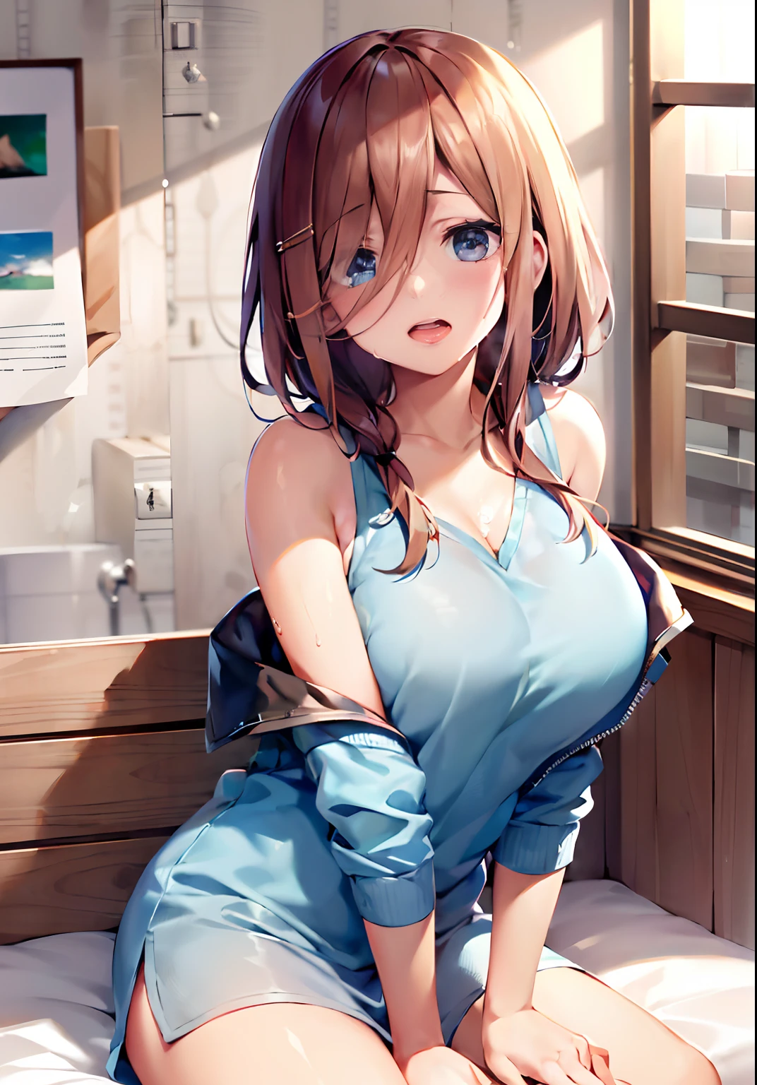 top-quality、study(1:6)、Full-length images of the highest quality、Highly detailed anime super detail、masterpiece、tre anatomically correct、Detailed hand、(study:1.6)、8K、I love my tides、Upper line、High School Uniform、Sweat profusely、Delicious looking face、Moisturizing skin、(eye glass:1.3)、Detail Eye、NSFW、Lustrous hair、、Frontal view、
