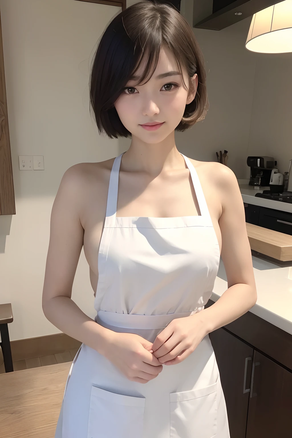 A Close Up Of A Woman In A White Apron Posing For A Picture SeaArt AI A Close Up Of A Woman In A White Apron Posing For A Picture SeaArt AI