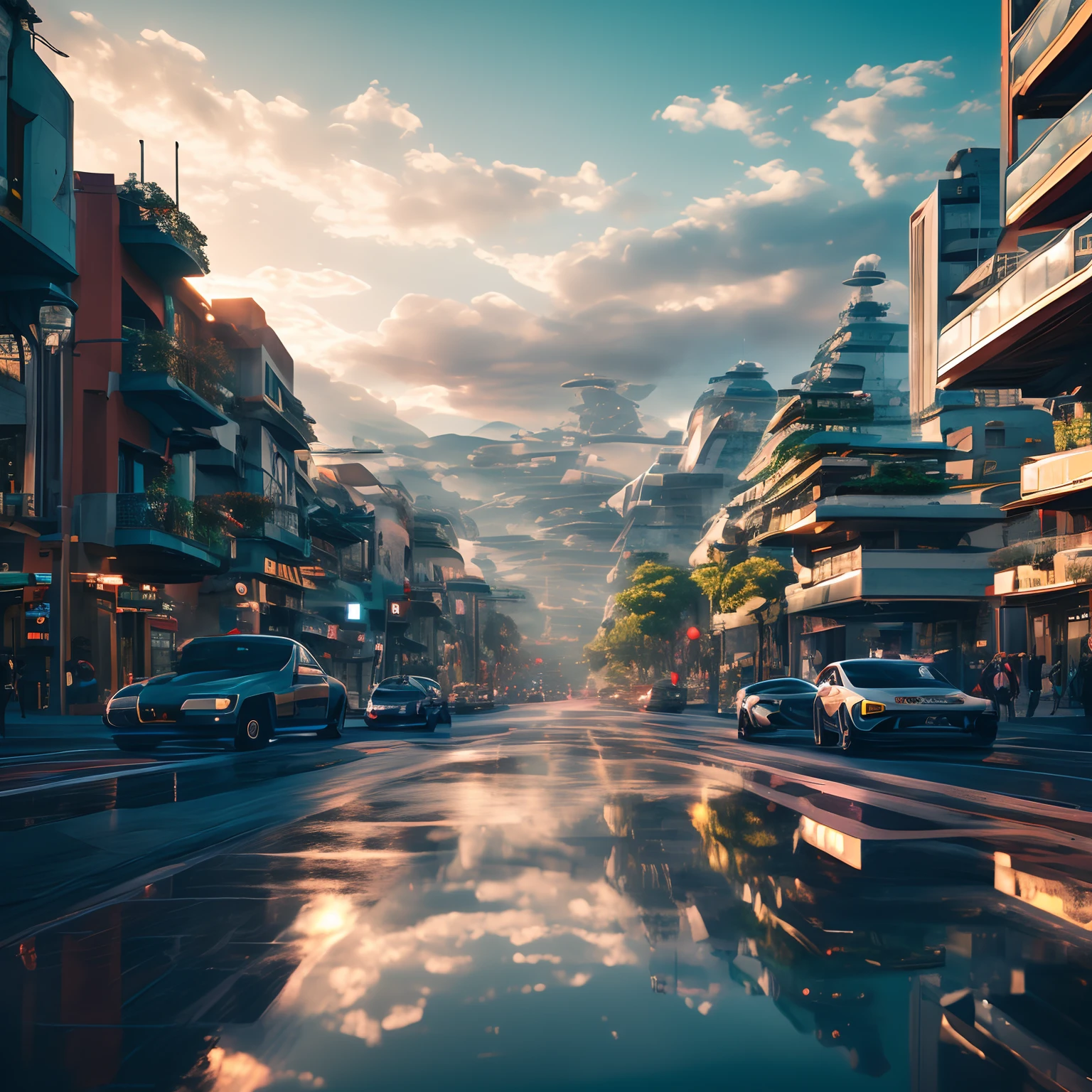 "Tegucigalpa in 2099" - Transport viewers to a futuristic vision of Tegucigalpa in the year 2099. Create a hyper-realistic and cinematic 8K photograph that captures the essence of this advanced era. Showcase bustling streets filled with futuristic vehicles, fashion, and technology. Make the scene feel alive with people going about their daily lives, seamlessly integrated into this future world. The image should be a captivating glimpse into the exciting possibilities of the year 2099, Photography, using advanced techniques and equipment to create a hyper-realistic and cinematic 8K photograph of Tegucigalpa in the futuristic setting of 2099