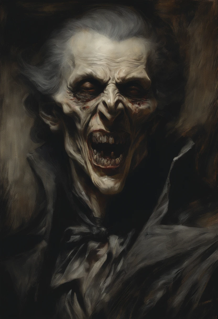 male vampire, demoniac, extended teeth, art by Jean-Honoré Fragonard, by Steve Huston, in a garden, heavy grain, high detail, cinematic composition, dramatic light, anamorphic, ultra wide lens, hyperrealistic