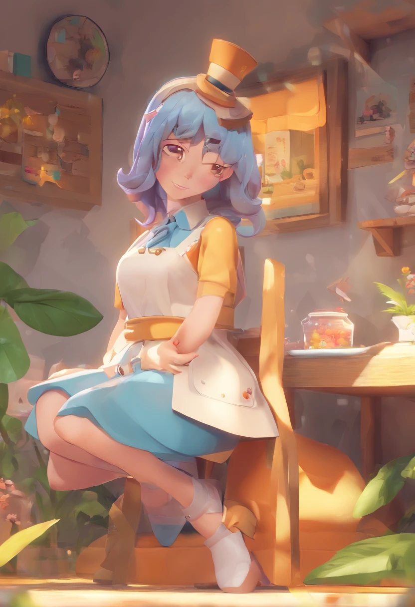 una chica de dibujos animados con una camisa blanca y una falda posando para una foto, forest city streets behind her, Tiro de busto, character is in her natural pose, Arte Oficial, commission for high resolution, (SFW) Seguro para el trabajo, Anime Lush John 8K Woods, Vestido casualmente, vestido casualmente, cel-shaded:17, arbustos gruesos
