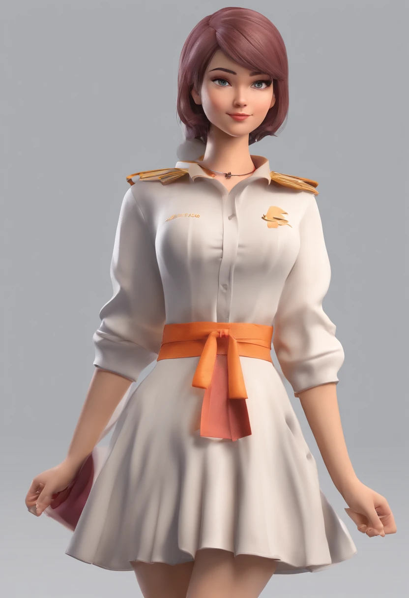 una chica de dibujos animados con una camisa blanca y una falda posando para una foto, forest city streets behind her, Tiro de busto, character is in her natural pose, Arte Oficial, commission for high resolution, (SFW) Seguro para el trabajo, Anime Lush John 8K Woods, Vestido casualmente, vestido casualmente, cel-shaded:17, arbustos gruesos