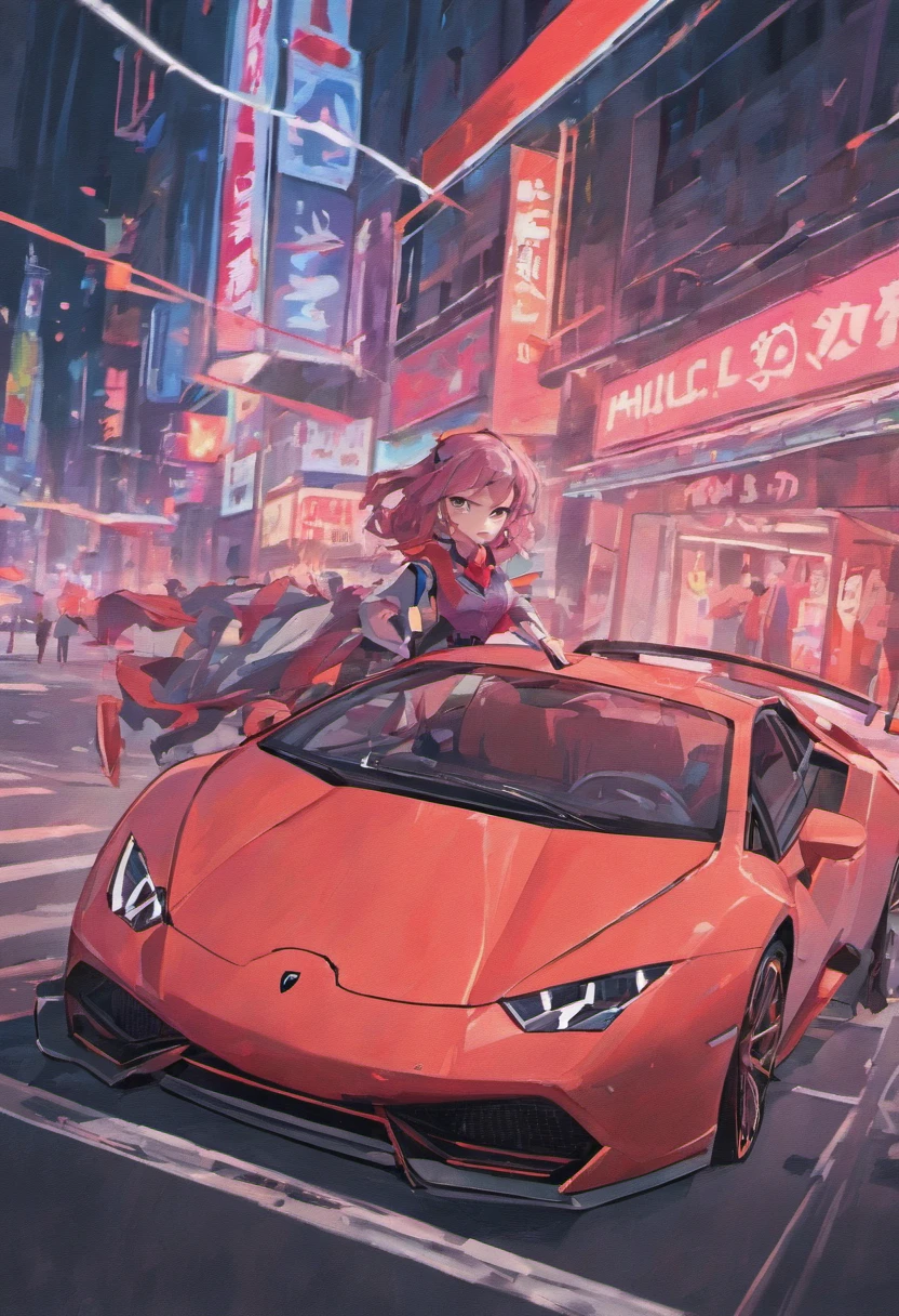 Peinture a l'acrylique de voiture de sport, Art du design automobile, Lamborghini huracan mauve , Style synthwave, , Beautiful drawing to real size,,Cyber art style with excellent detail, ., Art au trait HD, High-contrast illustrations, Voitures de sport, Sketch style, Conception de voiture, Vector Art HD, Voitures de sport,moderne, High quality, High Details, award winning, Best quality, high resolucion