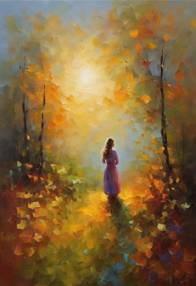 obra prima、qualidade superior、morning、passear。cachorrinho、1girl em、menina da nuvem、floating into the sky、um close-up、com luz brilhante、felicidade、Cool morning sun、(spark:0.7) 、passear、Paisagens