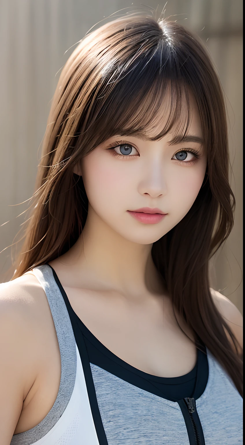 best quality, 32k, RAW photo, incredibly absurdres, extremely detailed, delicate texture, bust up of a beautiful woman with a sad expression looking back, many seven-colored light particles bursting in the fog, fantastic and mysterious