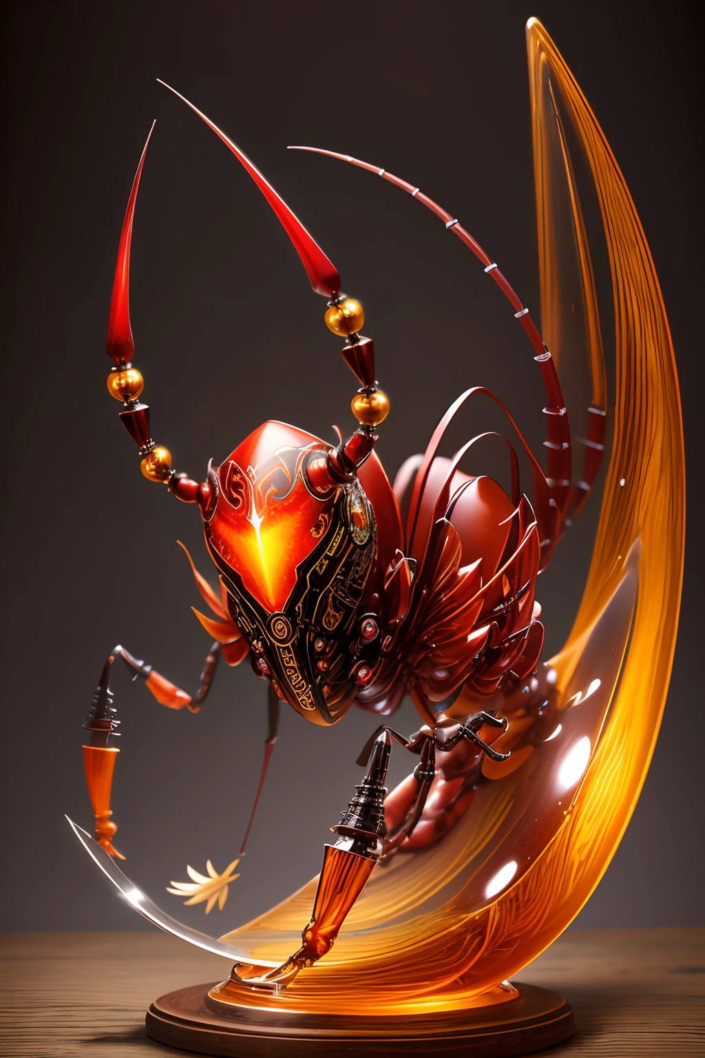 Fenton art blown glass biomechanical scorpion