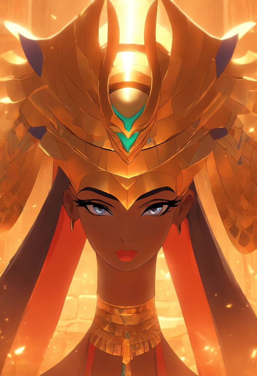 (((Hathor))) best quality, ultra-high resolution, 4K detailed CG, master piece, Hathor, woman, horns, Goddess of the sky, Egyptian clothes, EGYPTIAN mythology, desert, aesthetics, ((horns)), Beautiful image , centered on the screen