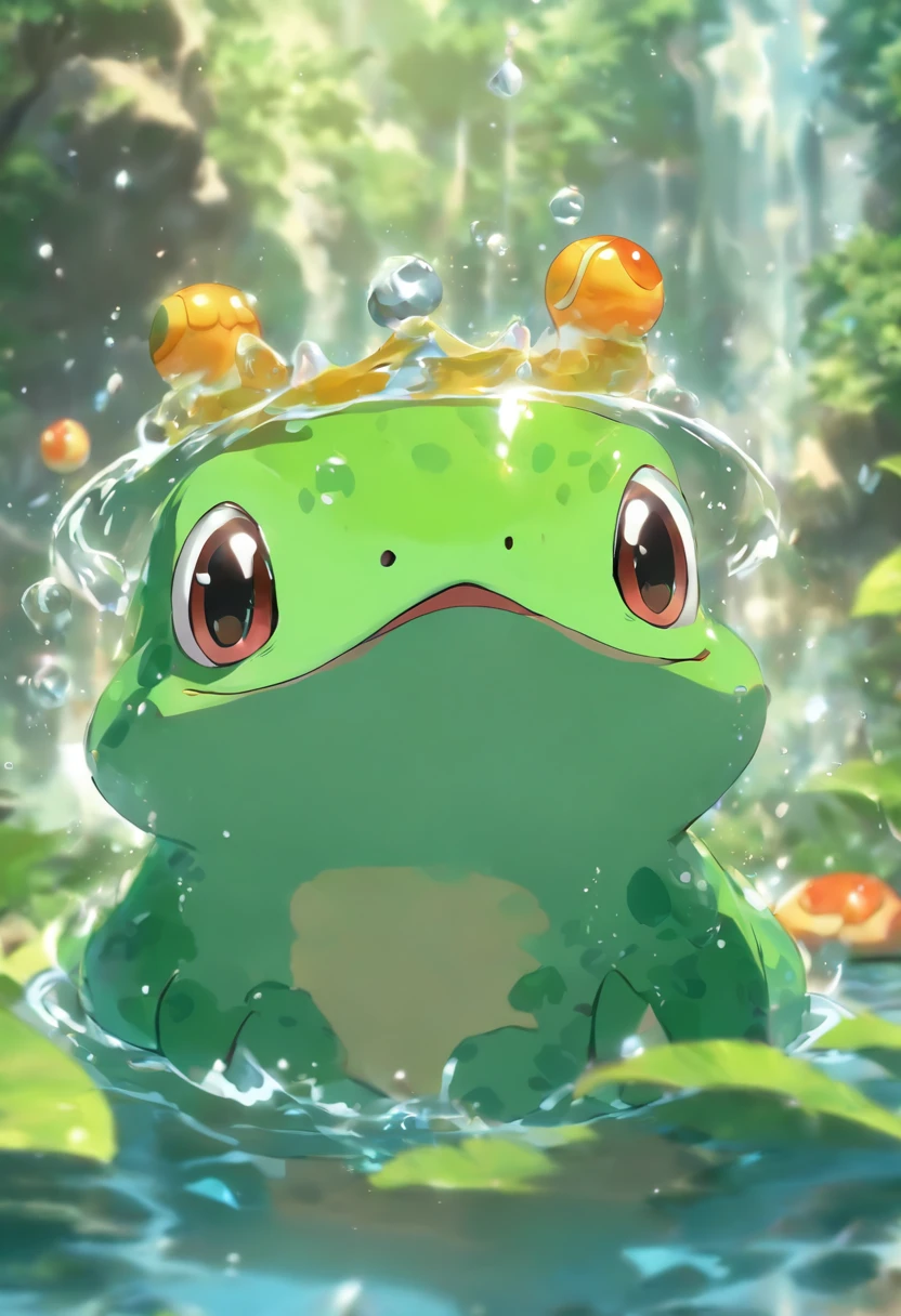 agua jorrando de um sapo,best quality, very high resolution, 4K detailed CG, masterpiece,