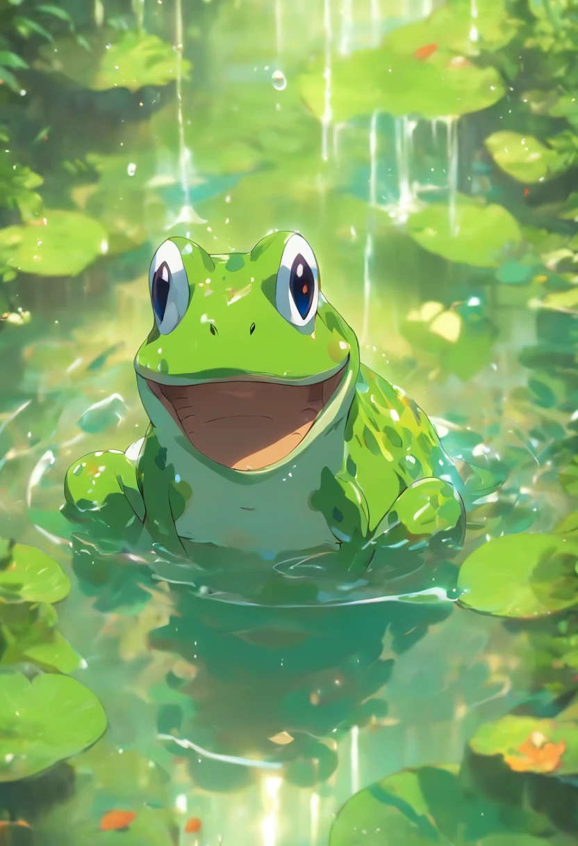 agua jorrando de um sapo,best quality, very high resolution, 4K detailed CG, masterpiece,