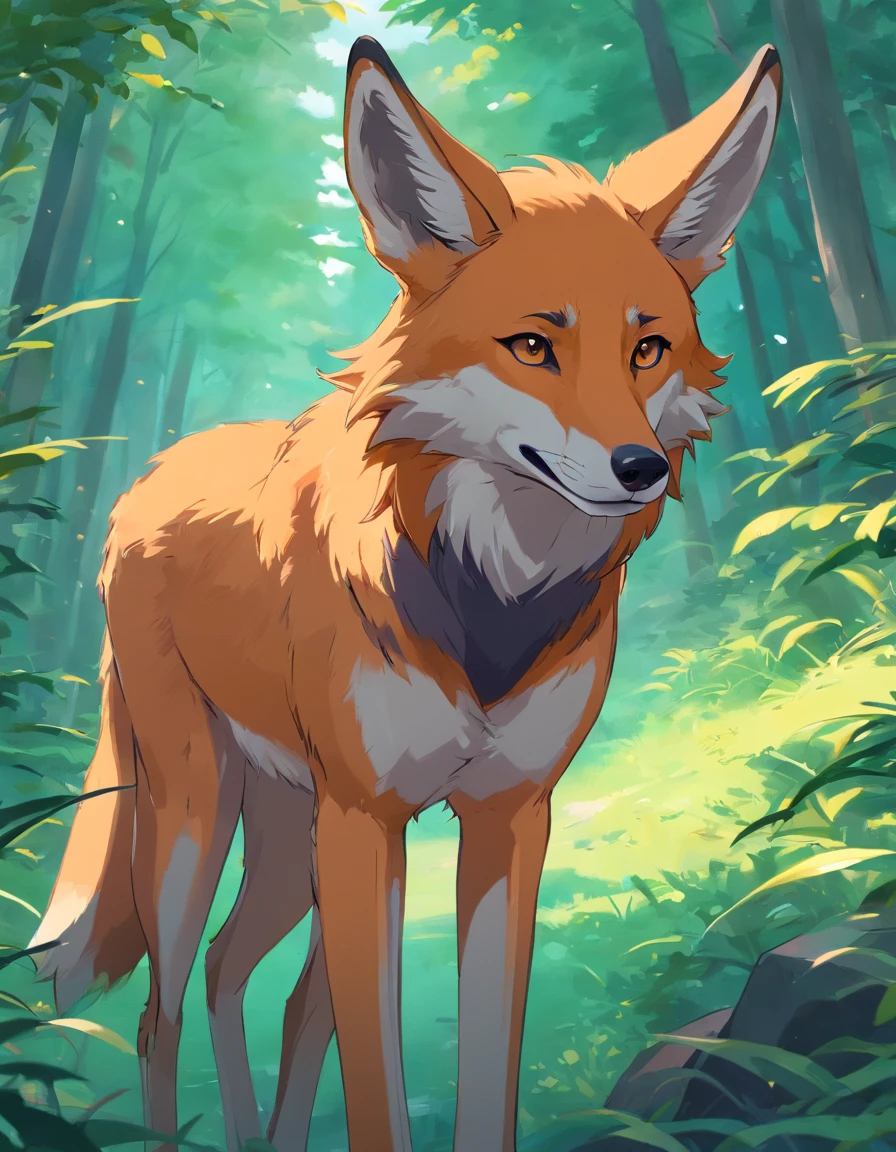 Drawing of a maned wolf animal, 8k, ::n don't want image error, nem de ter mais de duas asas, nem escrita, nem assinatura.