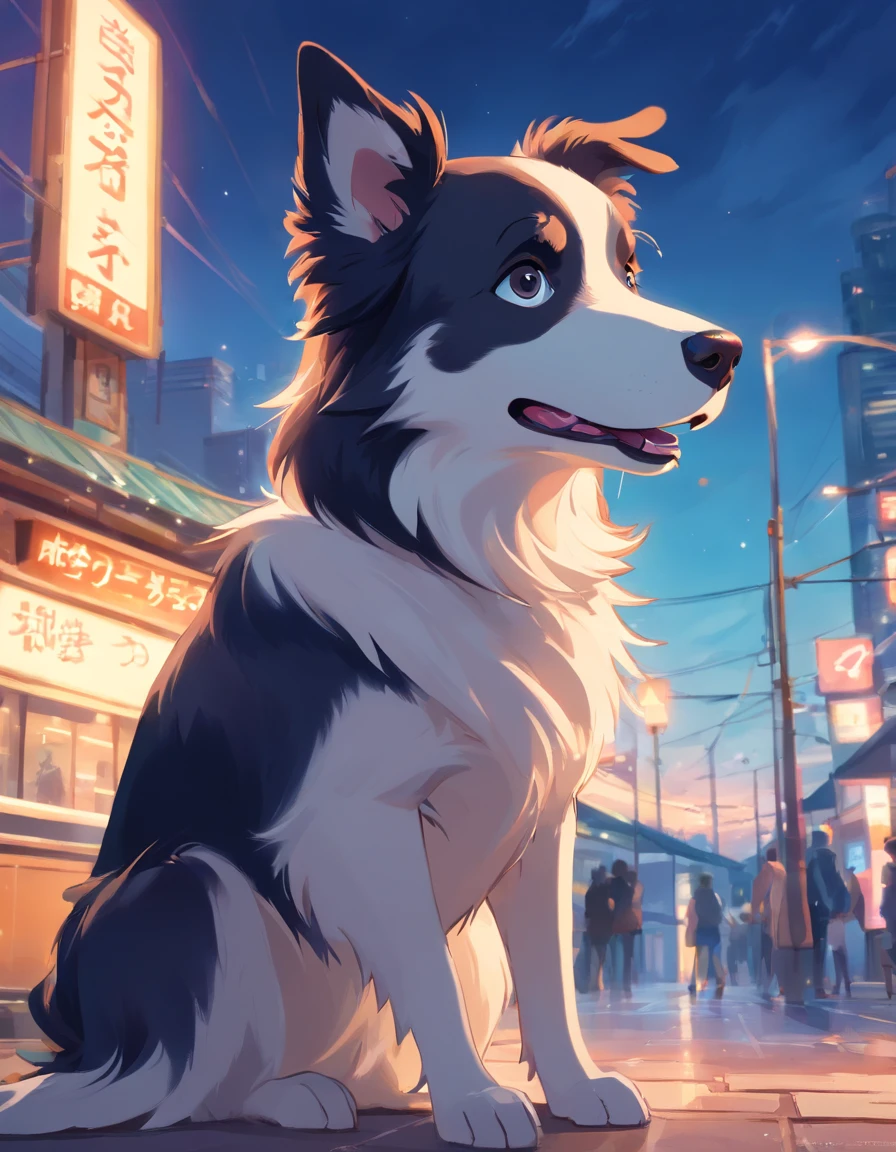 Drawing of a border collie dog , 8k, ::n don't want image error, nem de ter mais de duas asas, nem escrita, nem assinatura.