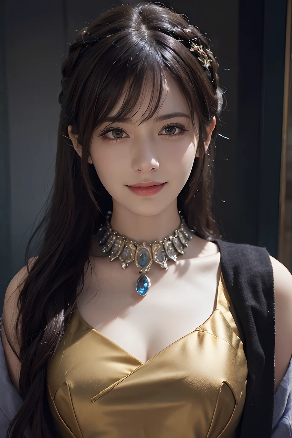 (Masterpiece: 1.3), (8k, photorealistic, RAW photo, top quality: 1.4), (1girl), beautiful face, (realistic face), (black hair), beautiful hairstyle, realistic eyes, beautiful detail eyes, (realistic skin), beautiful skin, absurdity, attractive, ultra high resolution, ultra realistic, high definition, golden ratio, whole body, smiling teeth are visible, beautiful smile,