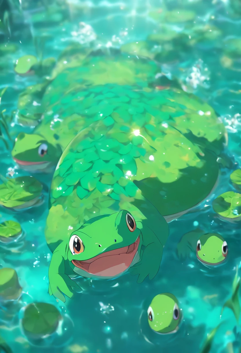 agua jorrando de um sapo,best quality, very high resolution, 4K detailed CG, masterpiece,