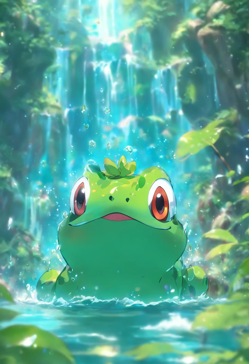 agua jorrando de um sapo,best quality, very high resolution, 4K detailed CG, masterpiece,