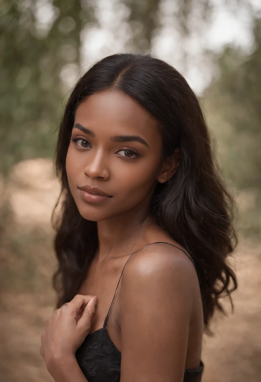 (black woman:1.5)、(Black skin),Emilicia Gomez, tall, beautiful model、Gorgeous, Spanish descent, Age 23, Smooth skin, Black hair. small tits, hotpants, Simple Silver Cross Necklace, Work in an underground base, Highly detailed, with light glowing, 8K, Checking artifacts, Amazing detail,full body Esbian、Dynamic Pose,
