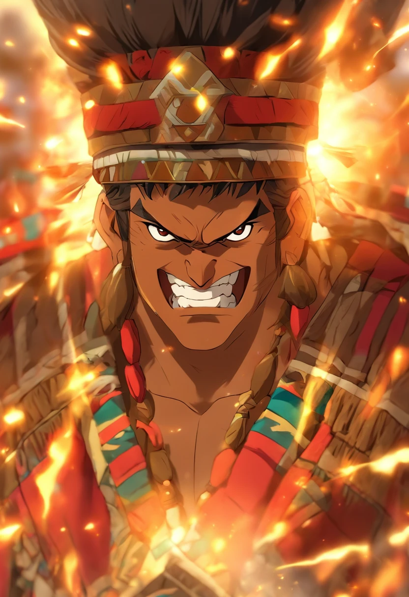 (((Peruvian man))) best quality, very high resolution, 4K detailed CG, masterpiece,Men,Peruvian clothing,Inca Mythology, Beautiful image, centered on screen