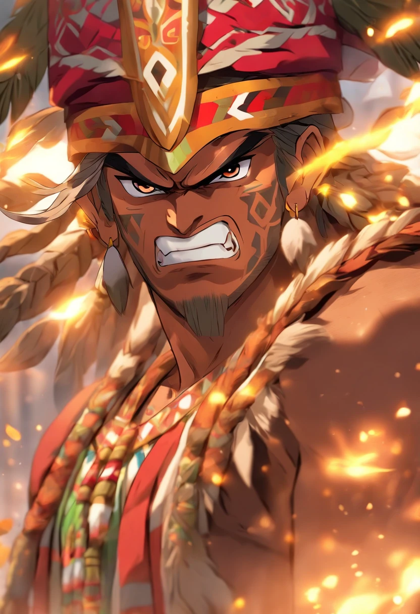 (((Peruvian man))) best quality, very high resolution, 4K detailed CG, masterpiece,Men,Peruvian clothing,Inca Mythology, Beautiful image, centered on screen
