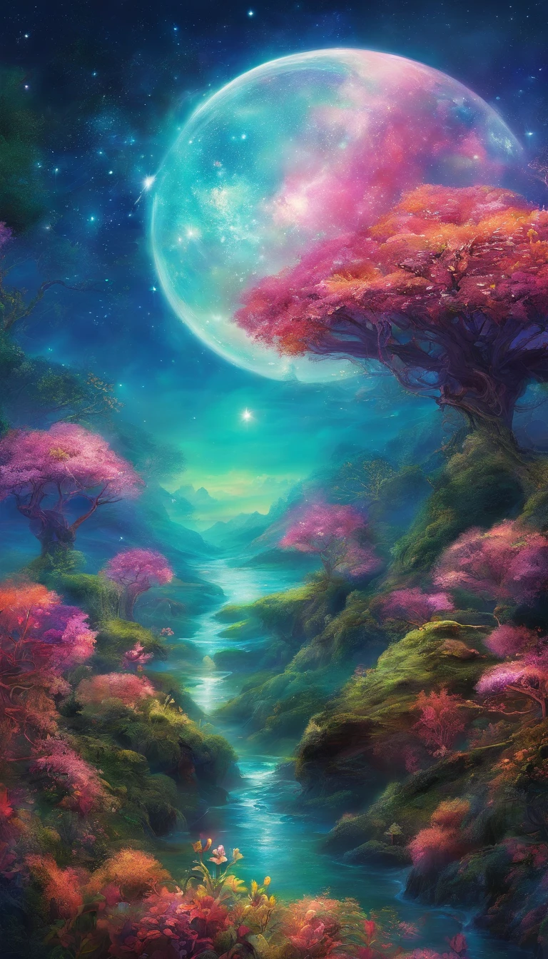 A energia da Terra colapsa,capa de livro, Show the enchanted world scenery, profecia dos mundos, Sabedoria, e o potencial para o aprendizado interestelar. 8k