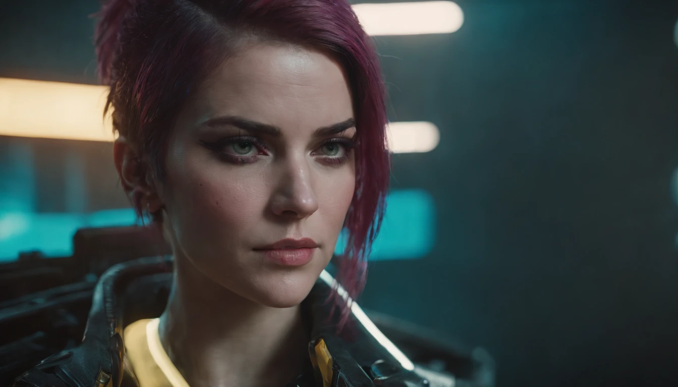 portrait of a cyberpunk 2077 female character