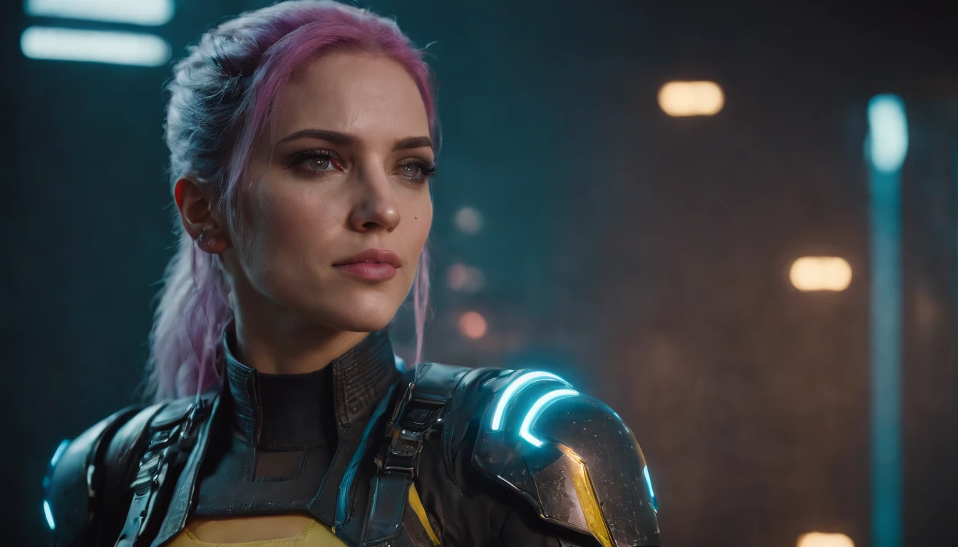 portrait of a cyberpunk 2077 female character