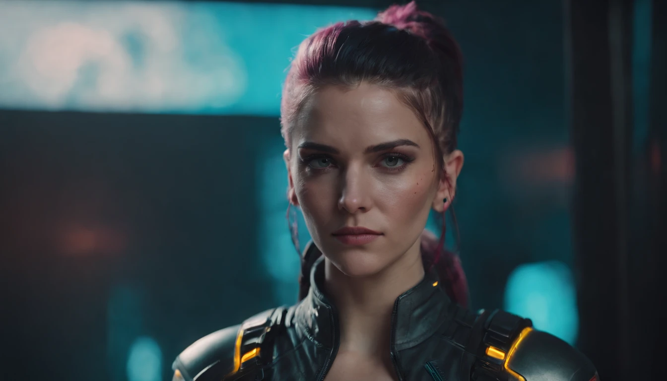 portrait of a cyberpunk 2077 female character