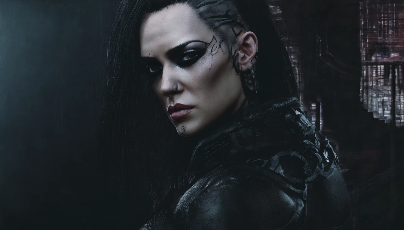 portrait of a cyberpunk 2077 female character