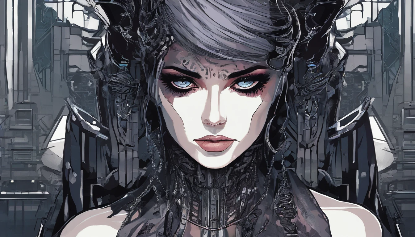 portrait of a cyberpunk 2077 female character