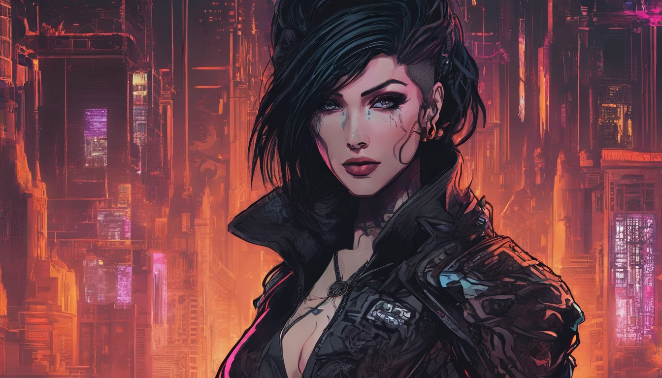 portrait of a cyberpunk 2077 female character