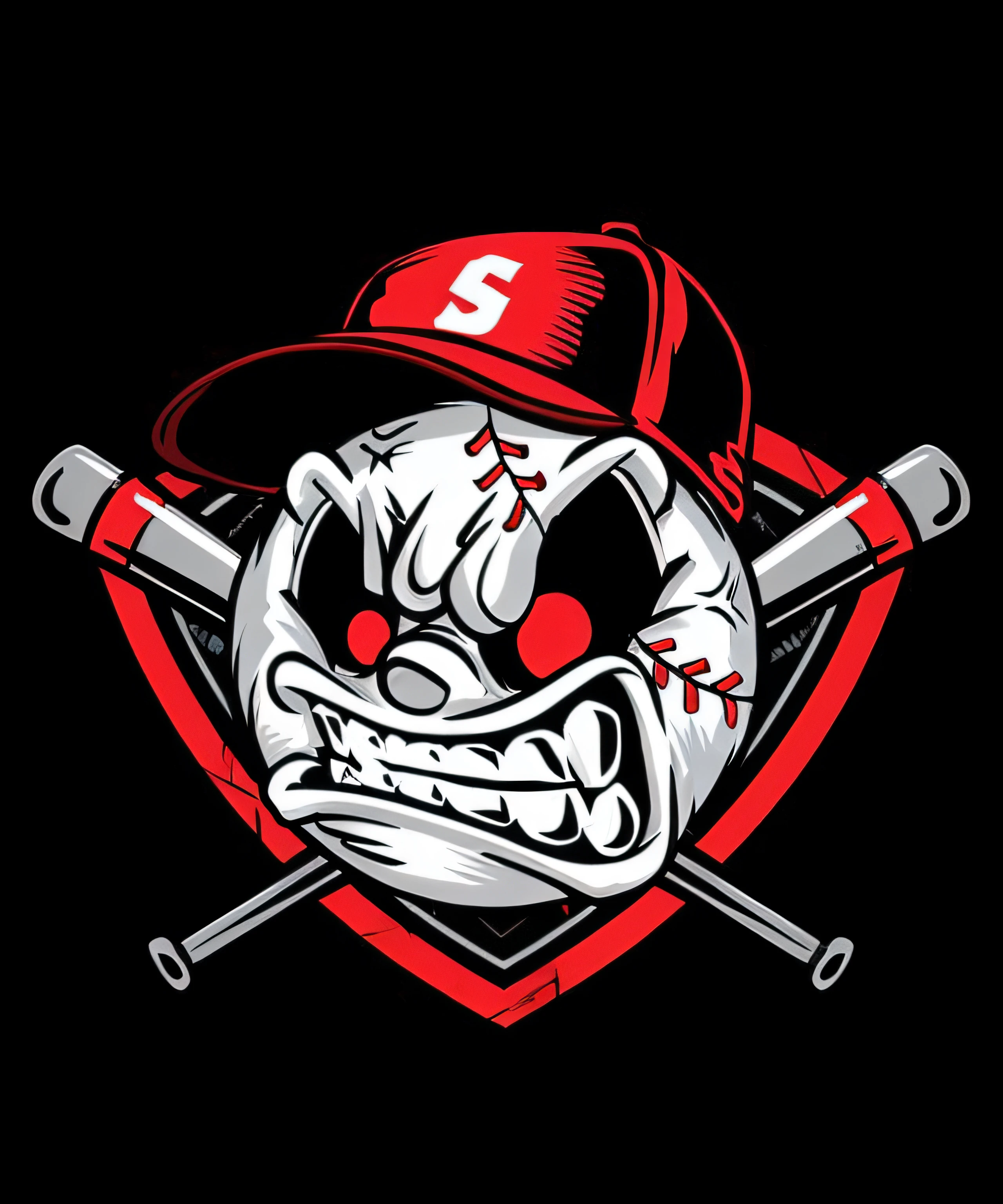 a baseball player holding a bat and ball with a helmet on, mascot illustration, sports team mascot, grinning sinisterly, shogakukan, scowling, menacing look, angry look, sports mascot, slightly dirty face, official artwork, nefarious smirk, slightly smiling, snarling, angry smile, inspired by Gregorius Sickinger