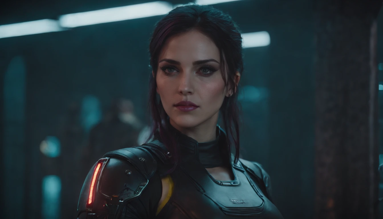 portrait of a cyberpunk 2077 female character, beautiful face, darksynth aesthetic, thriller aesthetic, ultra detailed, horror cyberpunk.