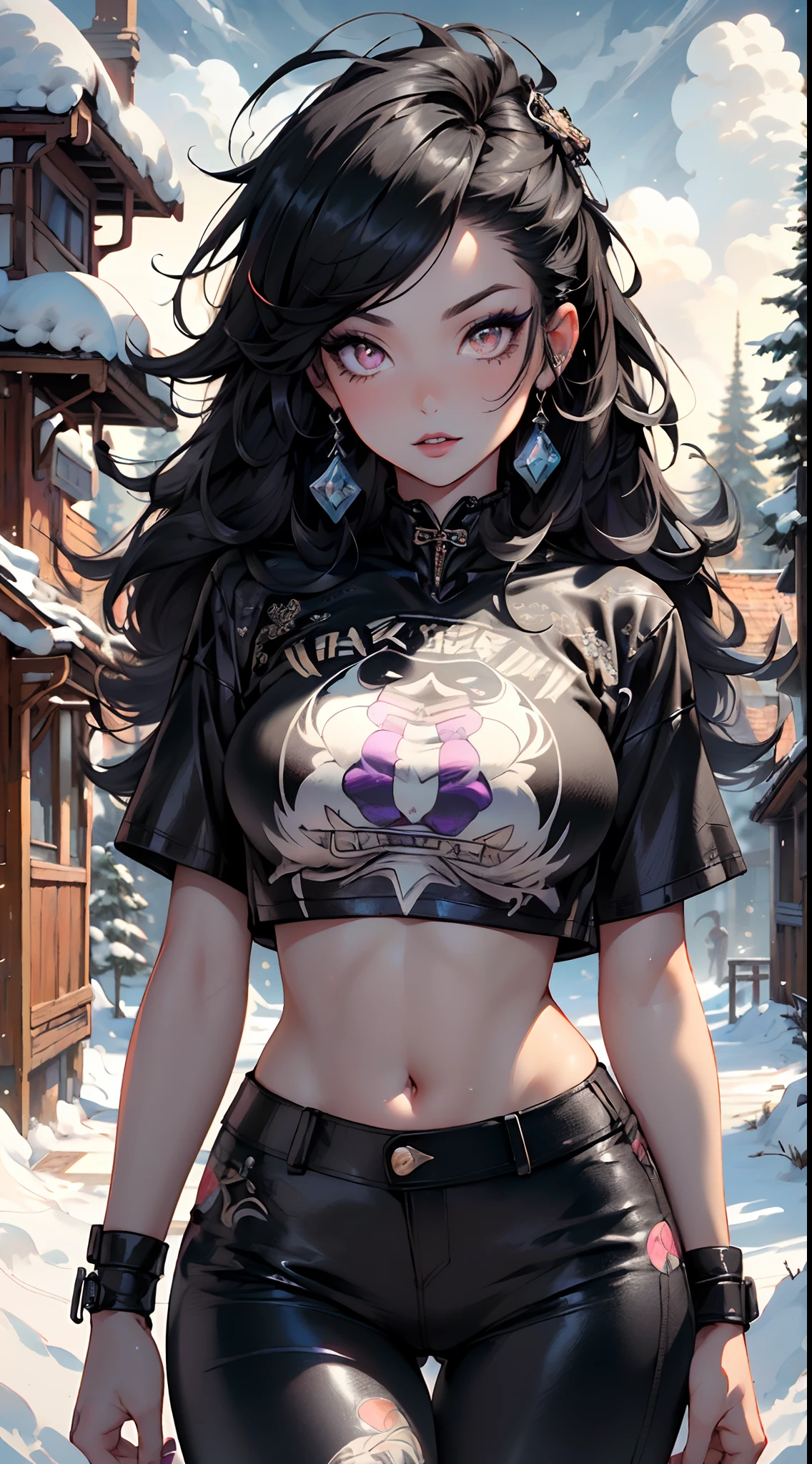 gothic reindeer girl,(((1girl))),((extremely cute and beautiful black hair anime gothic reindeer girl)),

(((anthro furry:1.2), Playboy_Reindeer, reindeer_antlers,(huge antlers:1.2,dear antlers:1.2,blooming antlers:1.2))),(large breasts:1.4),saggy breasts,((((black hair, long ponytail hair:1.35,large ponytail hair, long hair,colored inner hair,ear breathing)))),(((red_eyes:1.3))),intricate eyes,beautiful detailed eyes,symmetrical eyes,big eyes:1.5,(((lustrous skin:1.5,bright skin: 1.5,skin tanned,shiny skin,very shiny skin,shiny body,plastic glitter skin,exaggerated shiny skin,illuminated skin))),(spider lower abdomen,narrow waist,wide hip,athletic body,inflated legs,detailed body,(detailed face)),

cute,slutty,seductive,erotic,(((nsfw))),

zettai ryouiki,revealing clothing,show skin,(((Sexy goth fur coat, goth fur coat outfit, wearing a goth fur coat:1.3,dark red winter coat))),((red goth mini-skirt,red goth mini skirt with furry edge,visible thong straps, navel)),((underpants strap)),(red gothic clothes,semi-naked,with little goth clothing),((((Black Eyeshadow,Thick Black Eyeliner,Long Dramatic Eyelashes,Black Lips))),(comet passing in the sky:1.3),(((intricate outfit,intricate clothes,embroidered outfit,ornate outfit))),

(dynamic pose:1.0),embarrassed,(centered,scale to fit dimensions,Rule of thirds),

((snowy pine forest at night)), with dark stormy clouds,winter,scenery:1.25,((snow forest background)),Christmas tree,

highres,sharp focus,(ultra detailed,extremely detailed),(photorealistic artwork:1.37),(extremely detailed CG unity 8k wallpaper),(((vibrant colors,vibrant theme))),(intricate),(masterpiece),(best quality),