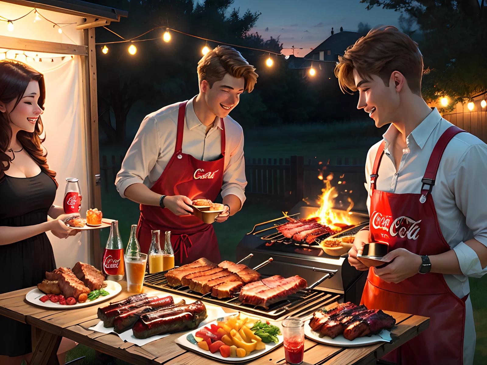 Outdoor books with BBQ and Coca-Cola adult christian outdoor party