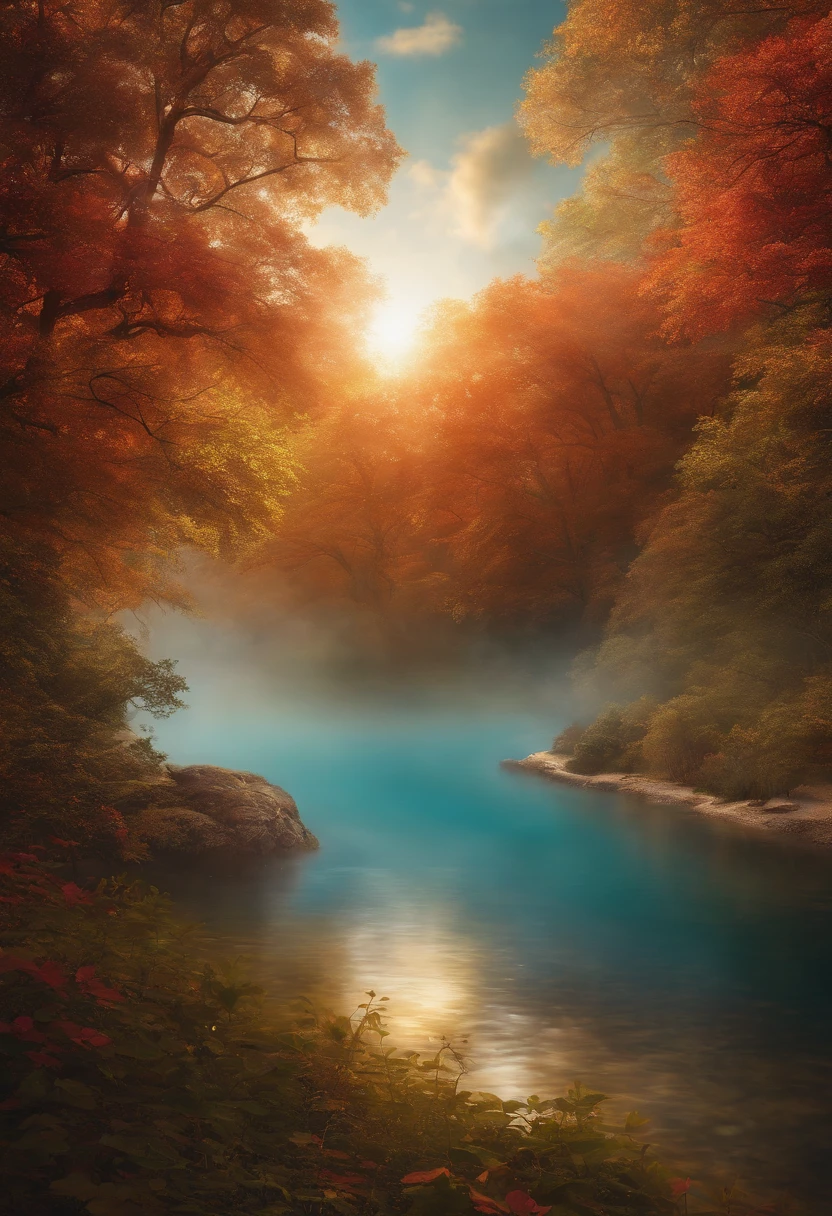 Visual representation of a tranquil heart，Radiate life for a healthy body.