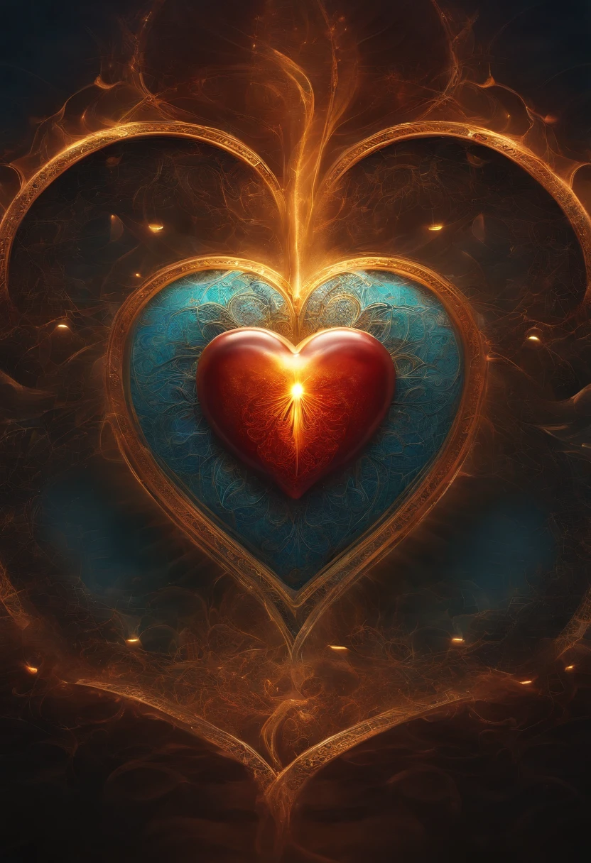 Visual representation of a tranquil heart,Radiate life for a healthy body.