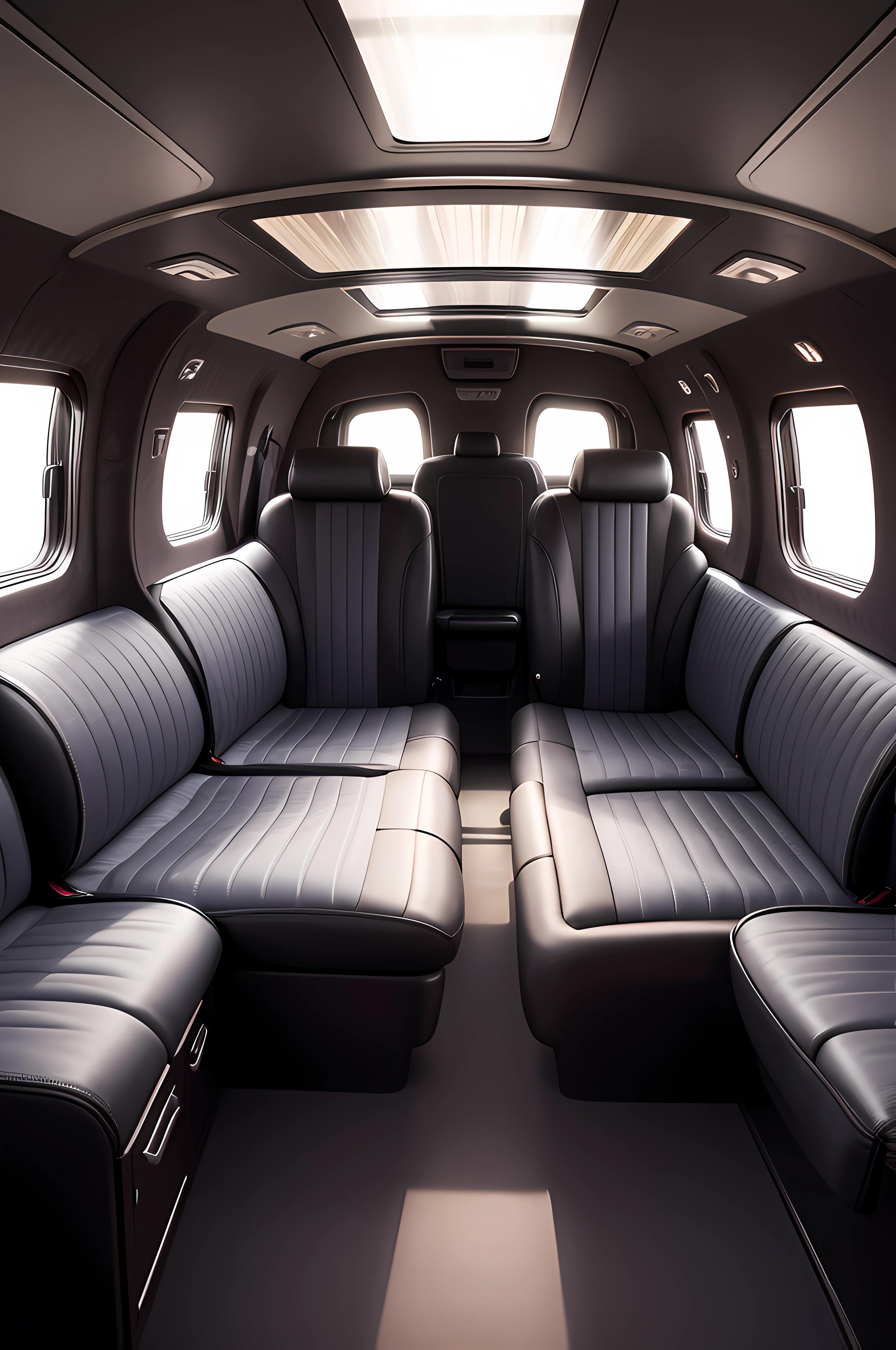 Interior of stretch limousine