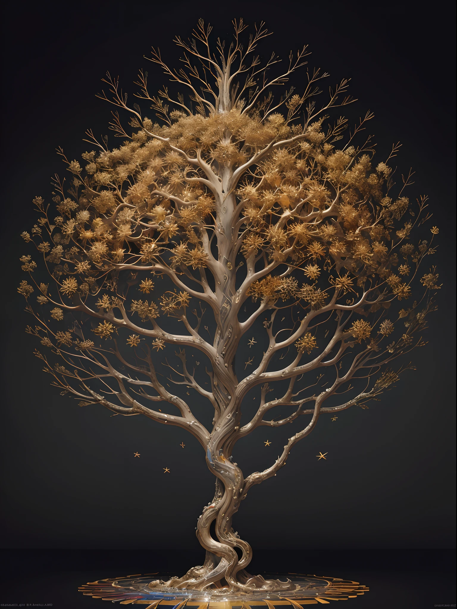 Beautiful symmetrical full body photo painted in oil with thick brushstrokes and wet paint, Fibonacci, golden ratio, melted wax, visible brushstrokes, surrounded by crystal spheres, 3D tessellation wireframe, neural graphic, neurons, tree of life, color, love, passion, oil on canvas, thick brushstrokes, insanely detailed, 8k uhd, masterpiece, artstation, surreal