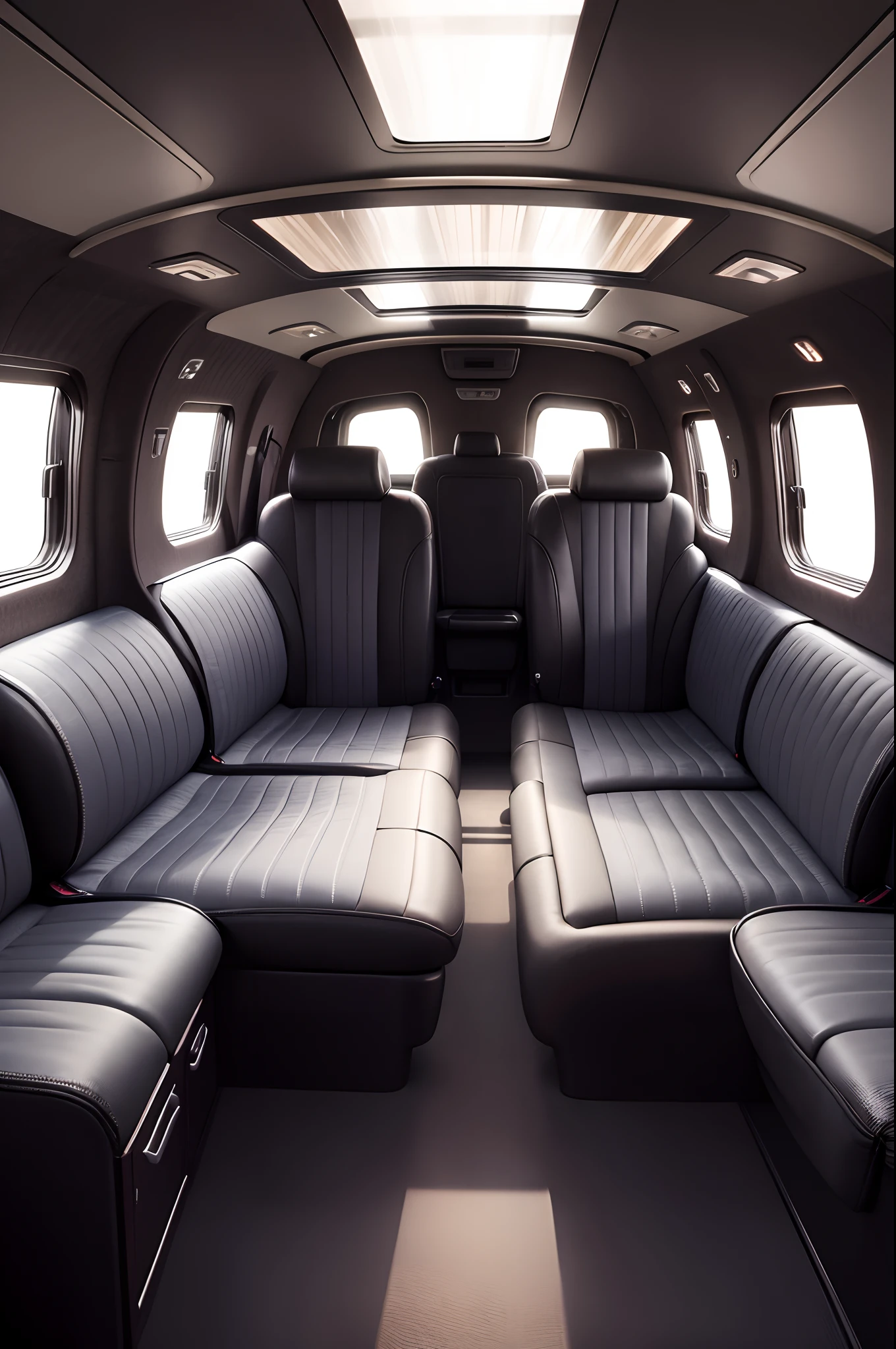 Interior of stretch limousine