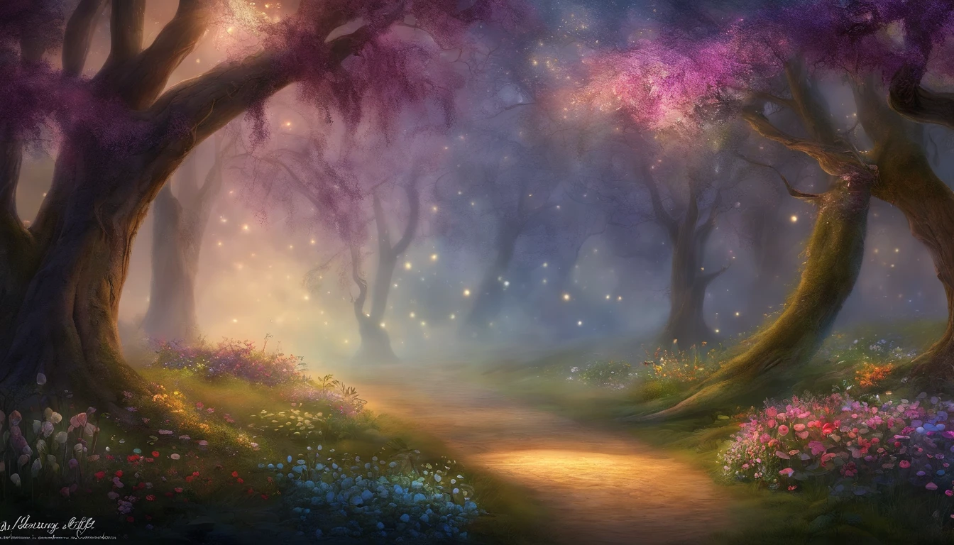 (best quality,4k,8k,highres,masterpiece:1.2),ultra-detailed,(realistic,photorealistic,photo-realistic:1.37),magical scene,João and Maria holding hands,enchanted forest,lit by lanterns,ancient trees,surrounded by petals,expressing timeless love and adventure,illustration,painted art,[soft lighting],[vibrant colors],dream-like atmosphere,fairy tale ambiance,whimsical setting,majestic glow,romantic aura,subtle shadows,ethereal beauty,misty backdrop,captivating charm,enchanted illumination,magical ambiance,natural textures,sublime landscape,enchanting scenery,gentle moonlight,dappled sunlight,flickering lantern light,dreamy hues,fantastical setting,serene and enchanting,immersive experience,storybook charm,magical journey amidst nature,peaceful and heartwarming,sparkling stars overhead,rich details,expressive emotions,scenic and romantic,magical realism,lush foliage,dreamy pathway,adorned with flowers,vivid and surreal,surrealistic dreamscape,playful warmth,whispering breeze,whimsical dreams,soft and subtle contrasts,harmonious composition,carefully crafted details,dreamy love story,enchanted world,whispering secrets,forever bound in love.