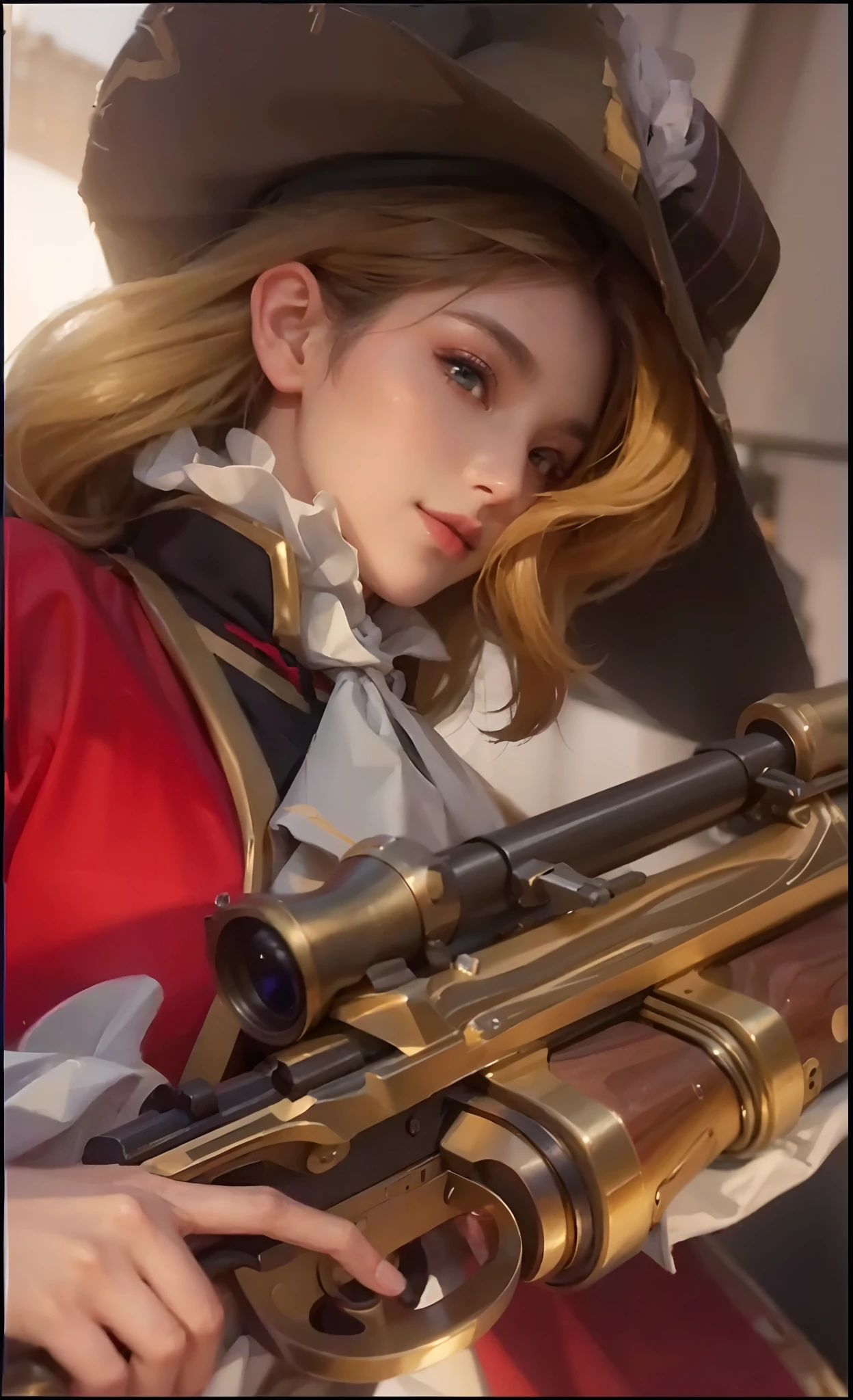 ((masterpiece)), ((best quality)), ((HD 4k)),((realistic 1.2)), mature girl, sniper